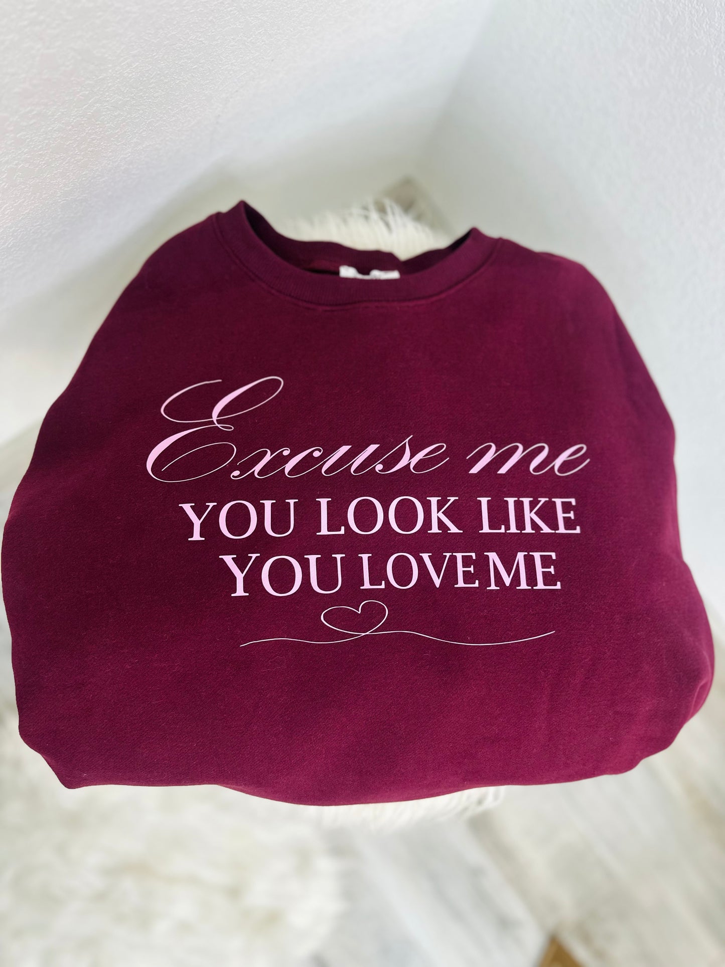 You Look Like You Love Me Fleece Crew Neck Pullover