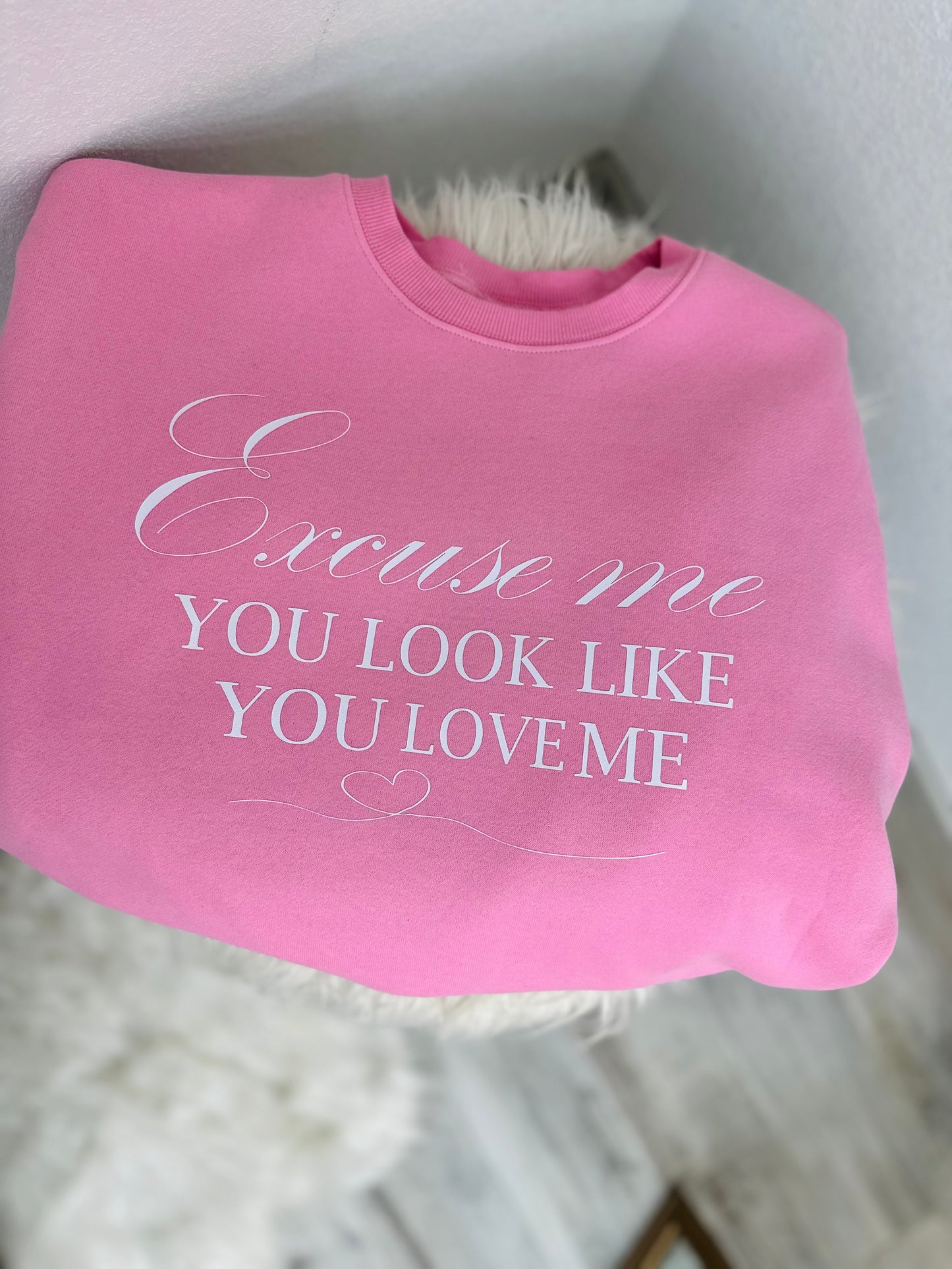 You Look Like You Love Me Fleece Crew Neck Pullover